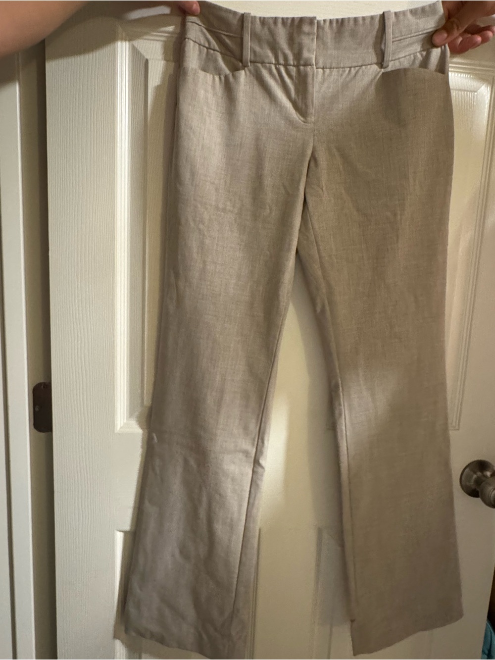 Beige Women's Linen-Blend Dress Pants